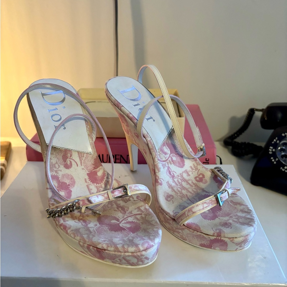 Y2K Christian Dior Pink Logo Heels